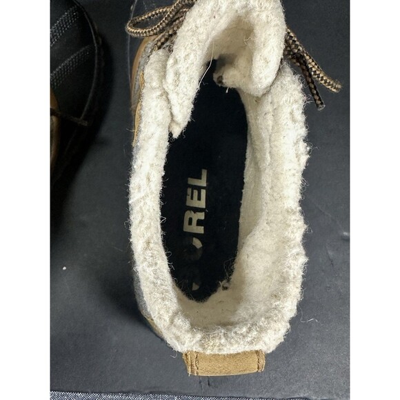 Sorel Out N About Plus Waterproof Duck Boots Gray Felt Tan Leather Size 9 - Picture 9 of 11